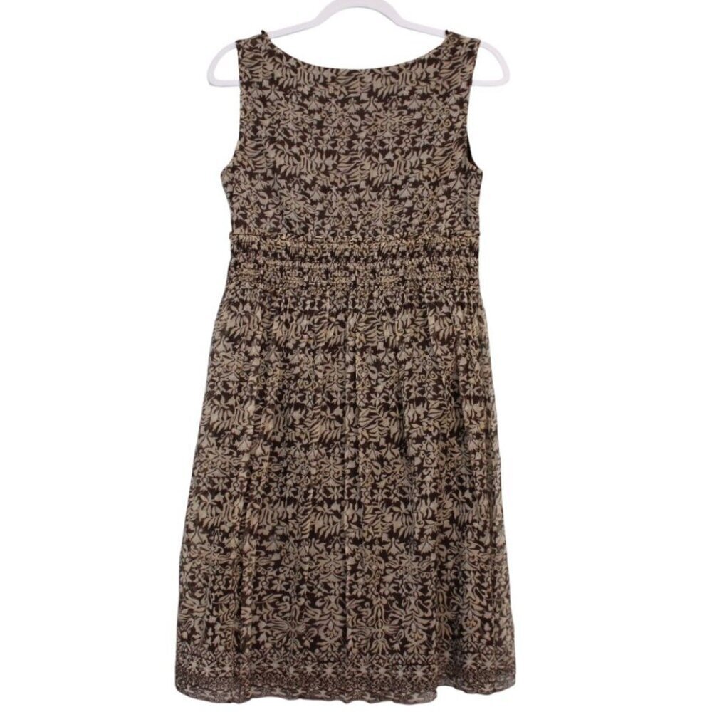 Gianni Bini Dress Size 4 100% Silk Beaded Smocked Boho Floral Party Chiffon - Picture 8 of 13